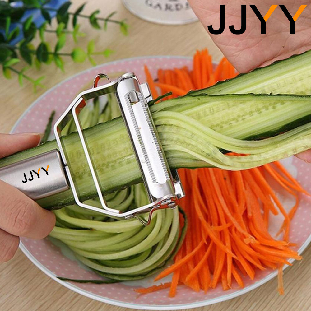 Kitchen Gadgets Hacks - JJYY คุณภาพสูงสแตนเลสมันฝรั่งแตงกวาแครอทเครื่องขูดครัวมัลติฟังก์ชั่ผักผลไม้ Peeler เครื่องตัดผัก