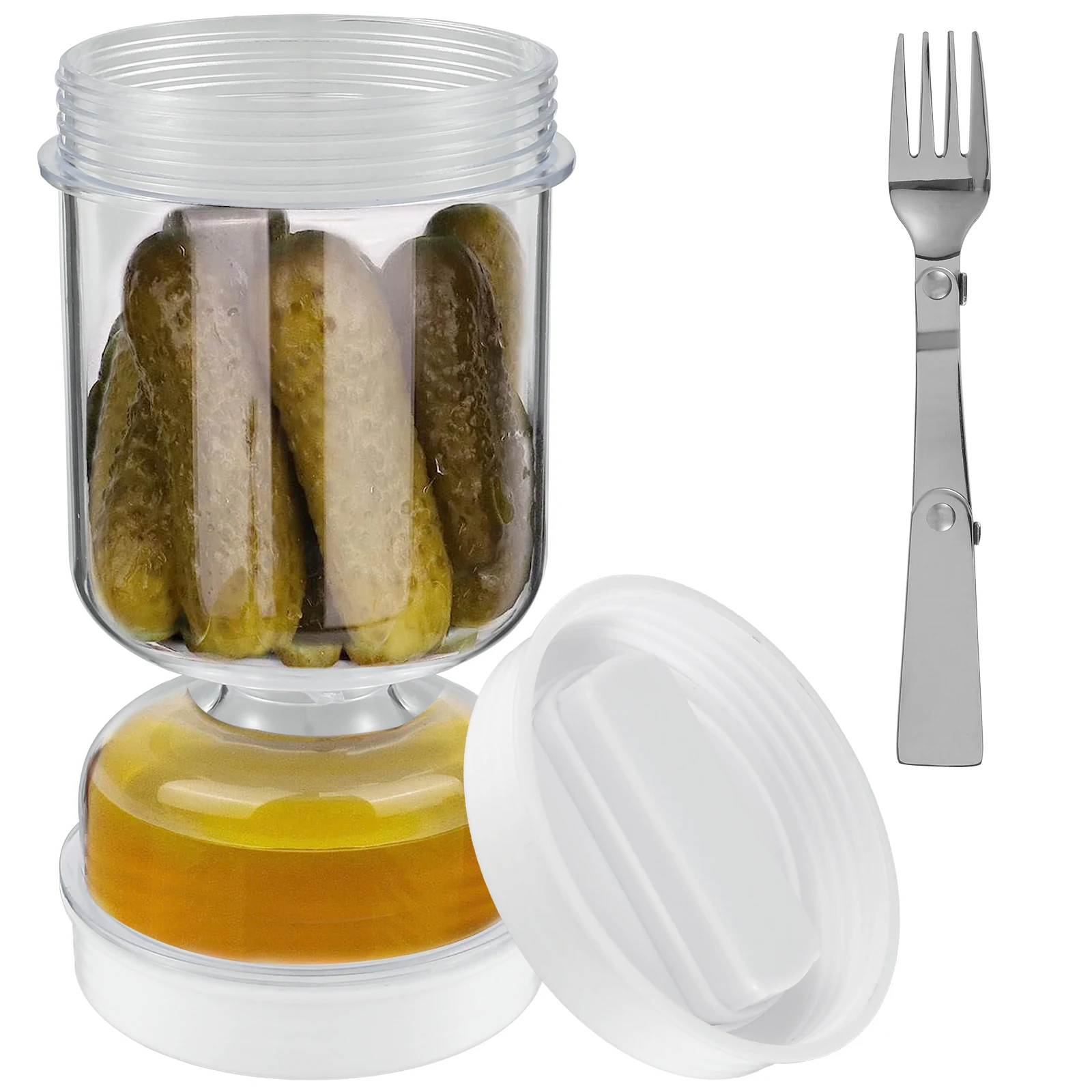 Korean Kitchen Gadgets - ผักดอง Jar ส้อมแห้งและเปียกเครื่องดอง Pickle และมะกอกนาฬิกาทราย Jar