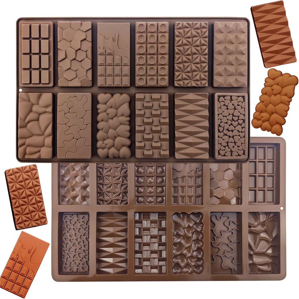 Silicone Mold Baking - 12 In 1 แม่พิมพ์ช็อกโกแลตดูไบซิลิโคนช็อกโกแลตบาร์แม่พิมพ์ Break Non-Stick