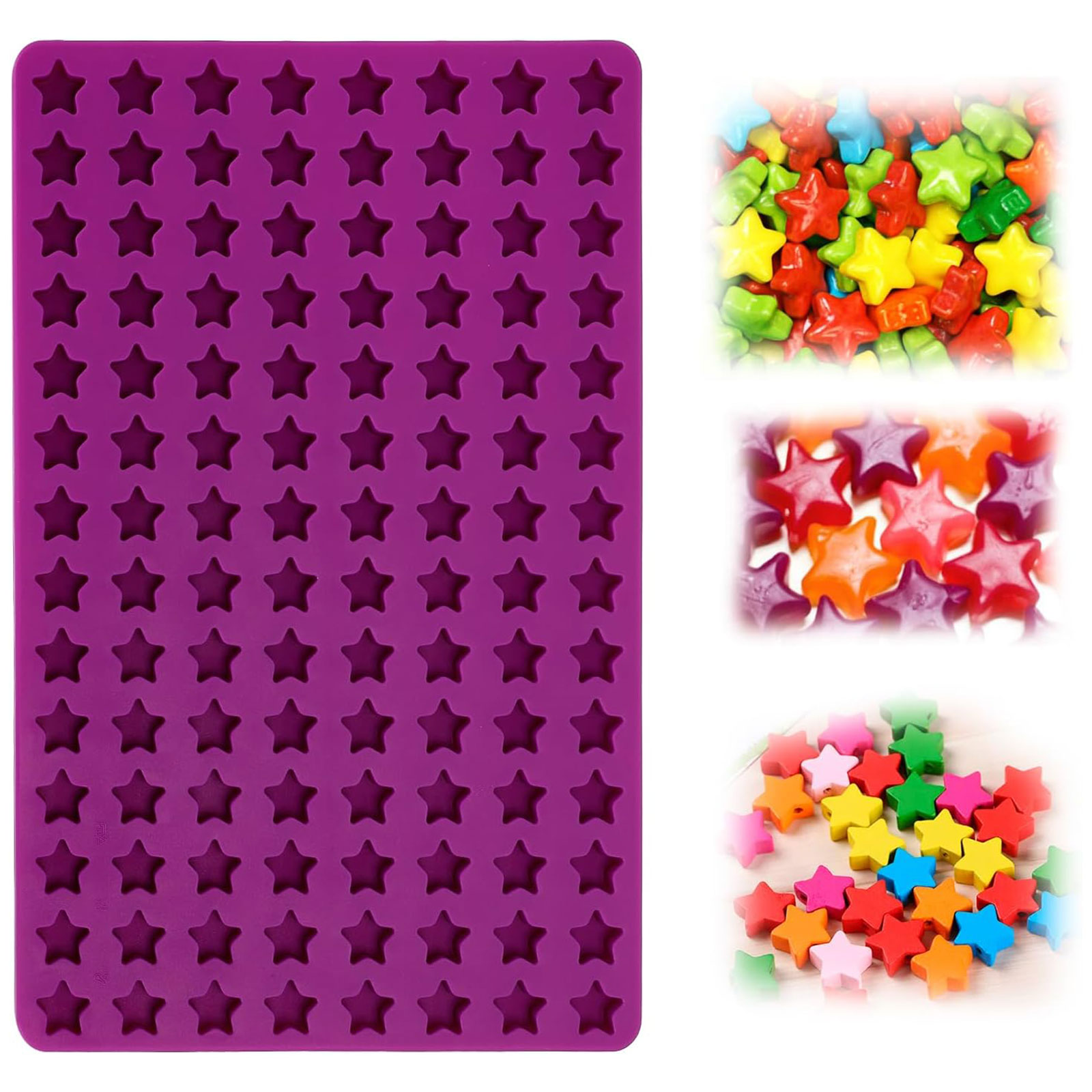 Silicone Mold Baking - แม่พิมพ์ซิลิโคนรูปดาวขนาดเล็ก 112 ช่อง สำหรับทำขนมสุนัข ขนมเยลลี่ ลูกอม