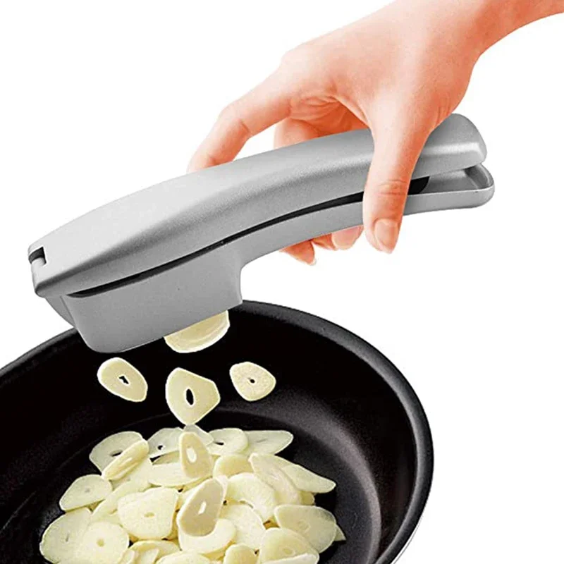 Kitchen Gadgets Hacks - 2 In 1 มัลติฟังก์ชั่กระเทียมกดเครื่องตัดกระเทียมโลหะผสมสังกะสีคู่มืออุปกรณ์ครัวและอุปกรณ์เสริม Gadgets สําหรับบ้าน