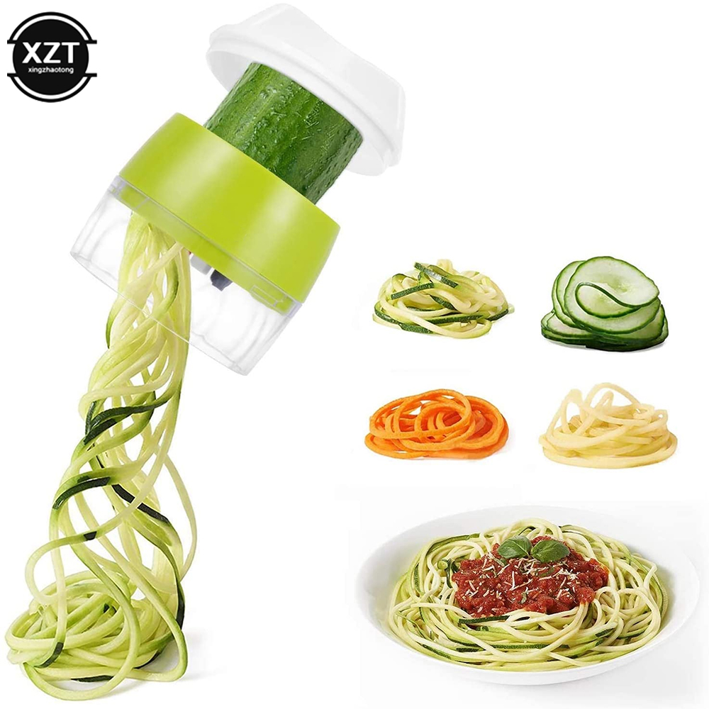 Kitchen Gadgets Hacks - มือถือ Duty Spiralizer ผักเครื่องตัดเครื่องตัดเครื่องตัดเกลียวผัก Zucchini พาสต้าเส้นก๋วยเตี๋ยวปาเก็ตตี้