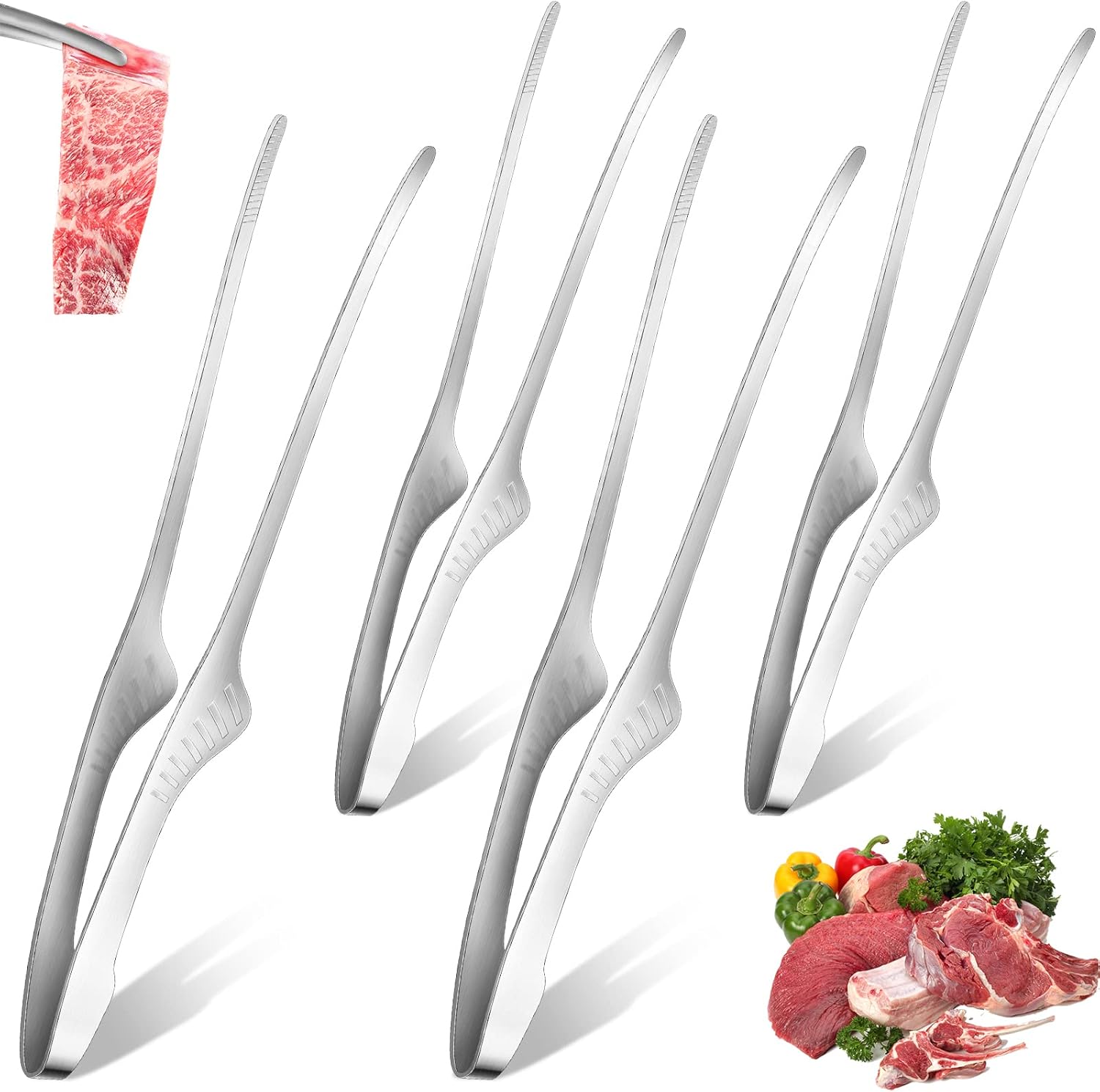 1/2/5 ชิ้น ที่คีบอาหารสแตนเลส  - Korean Kitchen Gadgets บทวิจารณ์และราคา