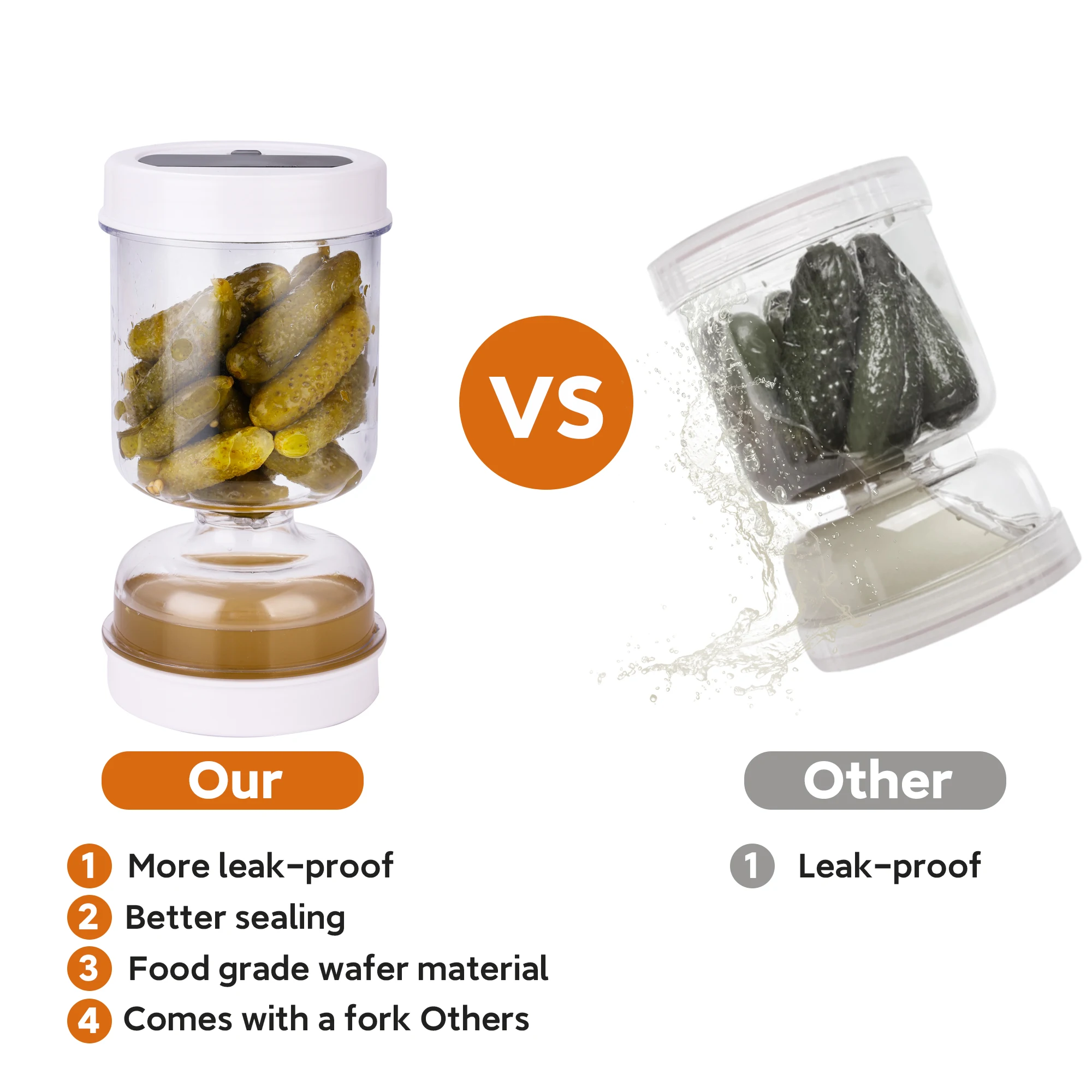 ผักดอง Jar ส้อมแห้งและเปียกเคร - Korean Kitchen Gadgets บทวิจารณ์และราคา