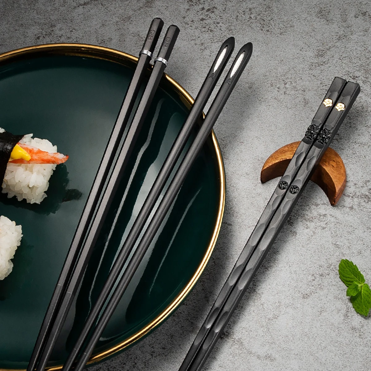ตะเกียบญี่ปุ่น5คู่ตะเกียบซูชิต - Korean Kitchen Gadgets บทวิจารณ์และราคา