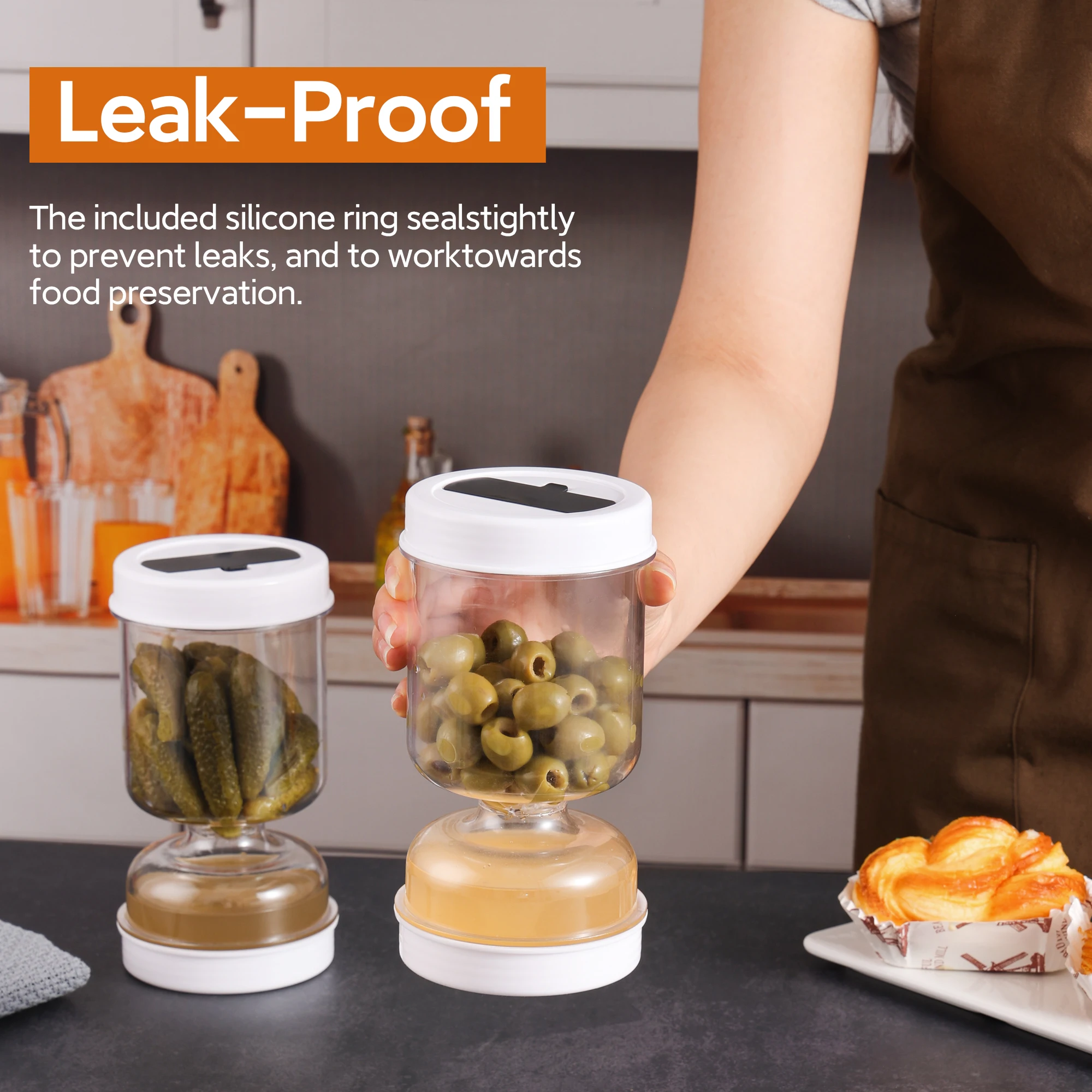 ผักดอง Jar ส้อมแห้งและเปียกเคร - Korean Kitchen Gadgets บทวิจารณ์และราคา