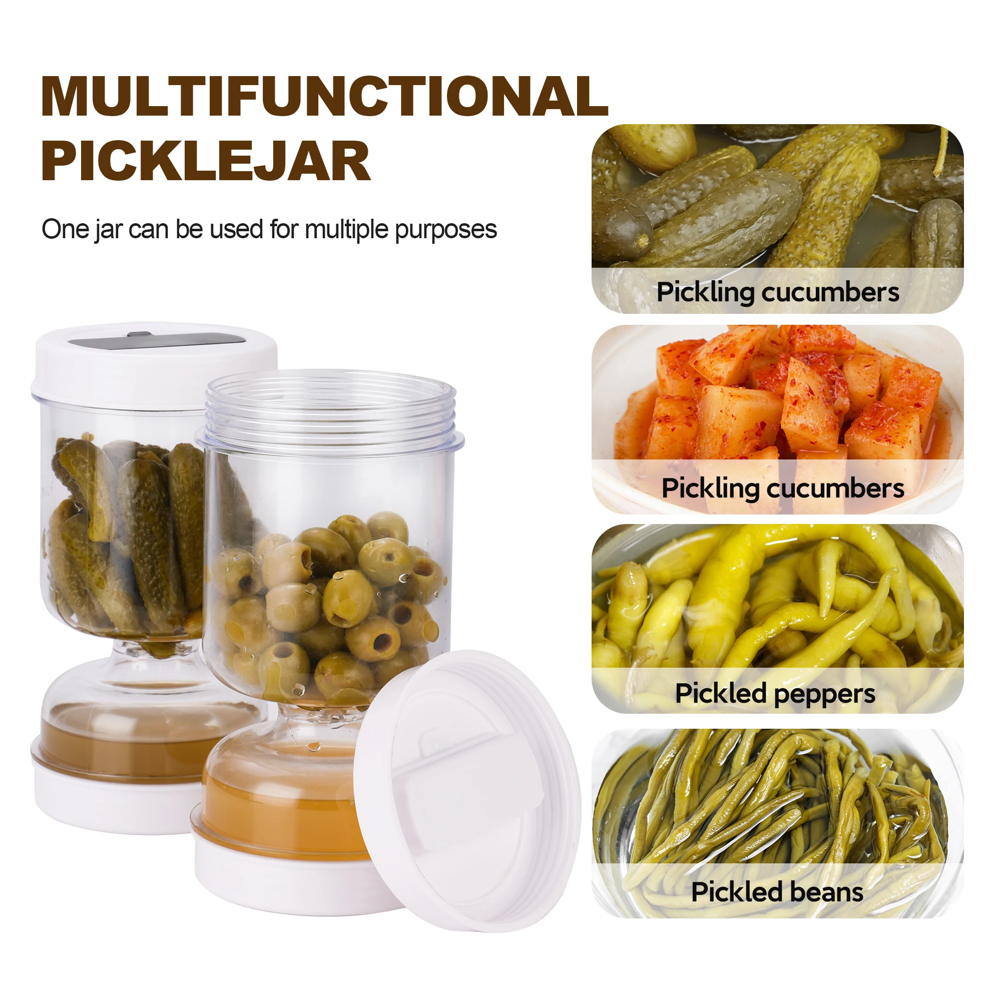 ผักดอง Jar ส้อมแห้งและเปียกเคร - Korean Kitchen Gadgets บทวิจารณ์และราคา