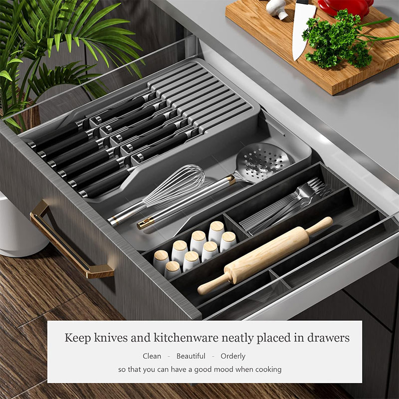 ที่ใส่มีดแบบพับเก็บได้พร้อมถาด - Kitchen Gadgets Hacks บทวิจารณ์และราคา
